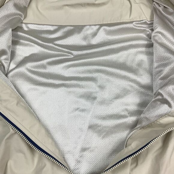 Lands End Mens Bomber Flight Jacket Beige Tan Zip Up Packable Hood Outerwear XXL - Picture 6 of 12